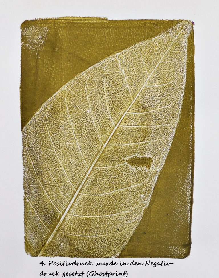 Gellidruck mit Skelettblatt